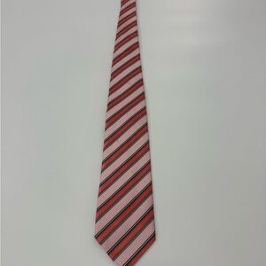 Laurant Bennet Red & Pink Striped Silk Tie